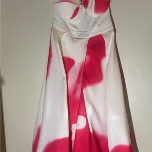 Tea n Cup Pink and White Strapless Dress
